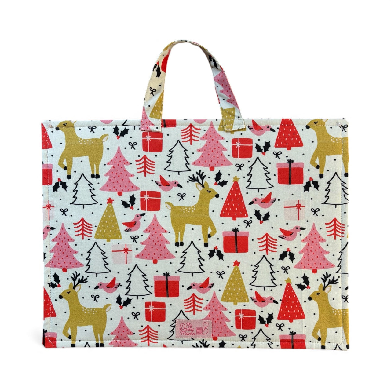 Large Project Bag w/Handle & Matching Fibers Bag - Retro Deer