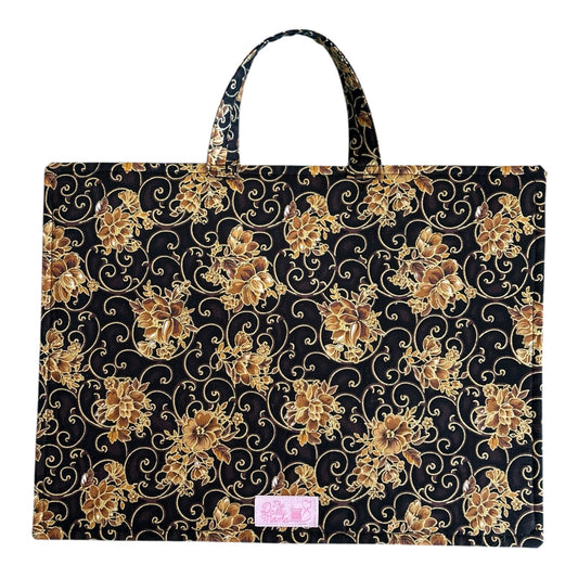 Large Project Bag Set: Ornate Golden Florals