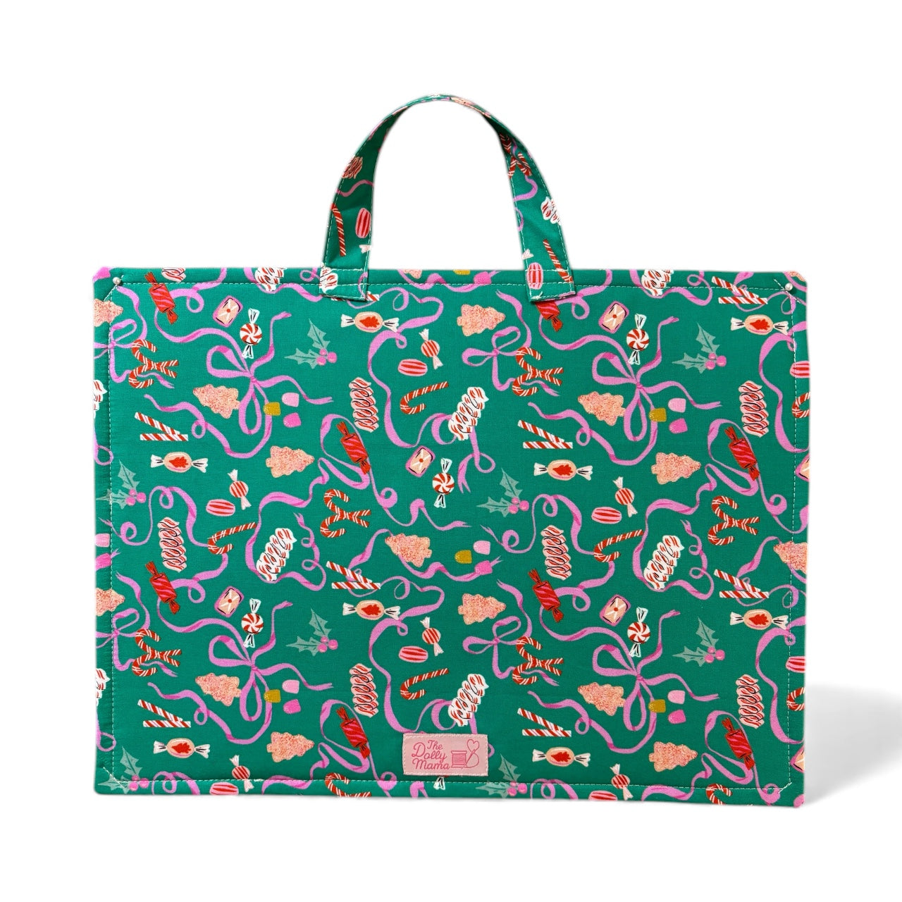 Large Project Bag w/Handle & Matching Fibers Bag - Dear Stella, Holly Jolly (green)