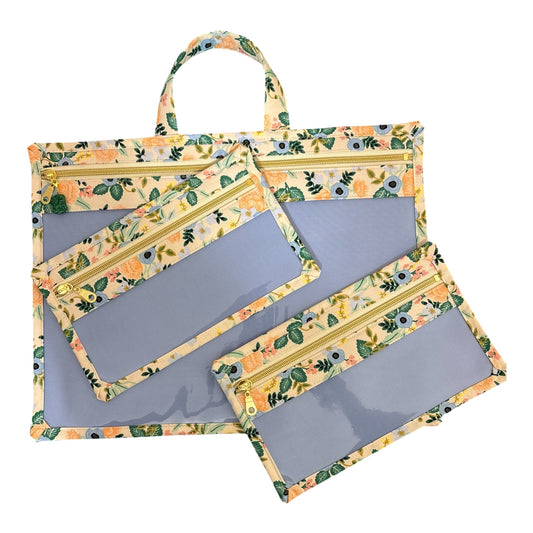 Large Project Bag: Rifle Paper Co. Wildwood White Metallic (Copy)