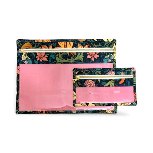 Large Project Bag w/Matching Fibers Bag - Vintage Flowers