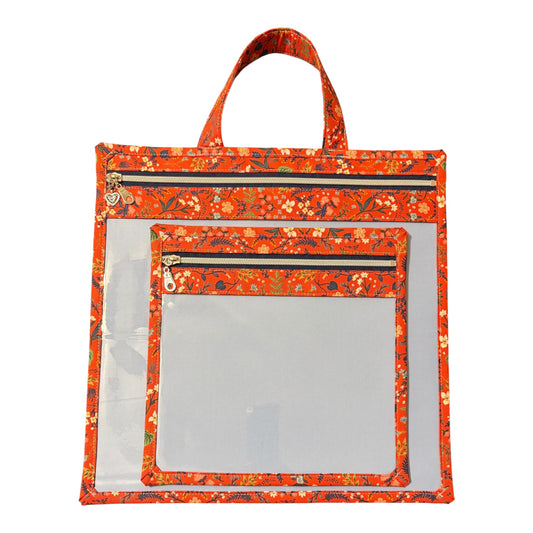 Large Project Bag: Rifle Paper Co. Wildwood Red Metallic