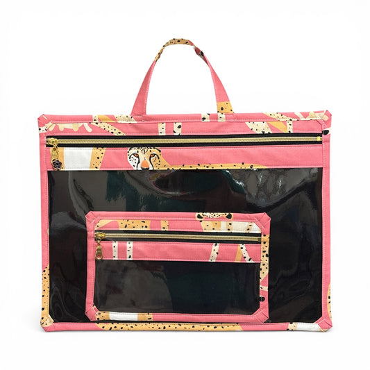 Large Project Bag: Coral Cheetahs