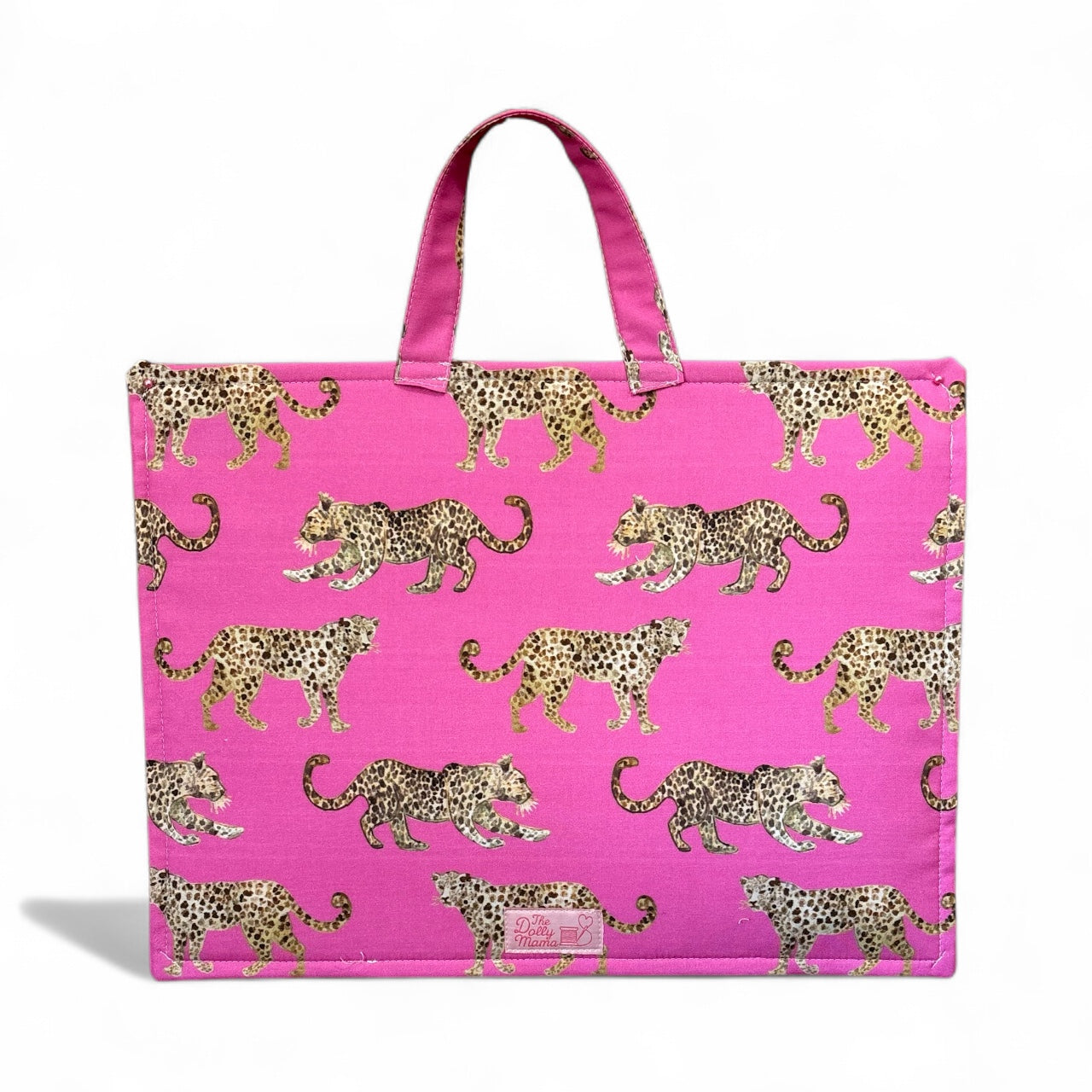 Large Project Bag w/Handles, Matching Fibers & Orts Bag - Pink Leopard Parade