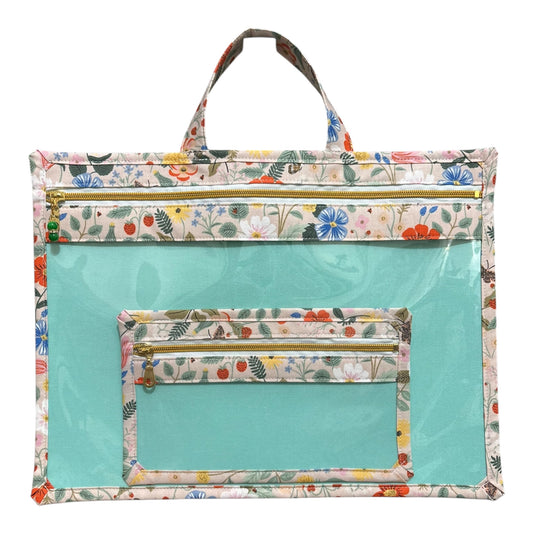 Large Project Bag: Rifle Paper Co. Strawberry Fields