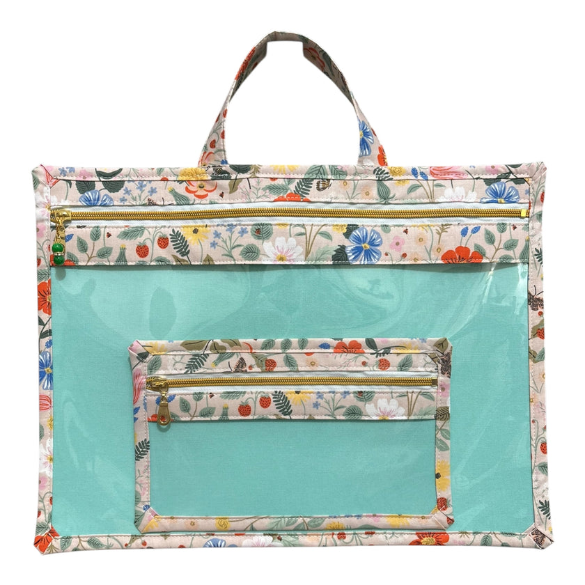 Large Project Bag: Rifle Paper Co. Strawberry Fields