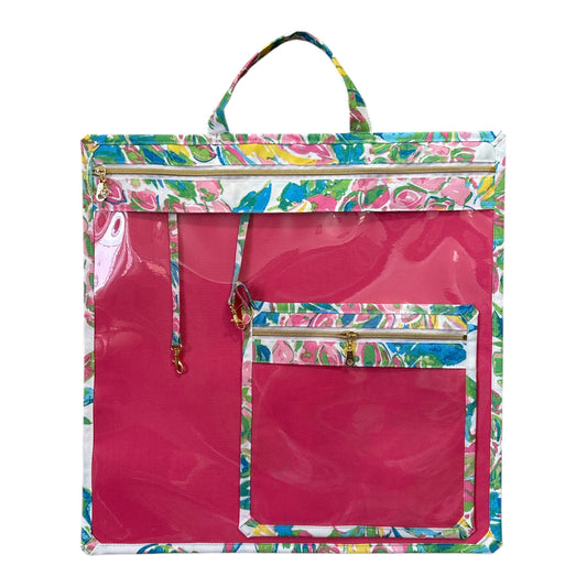 XL Project Bag: Richloom Blue & Pink Pineapples