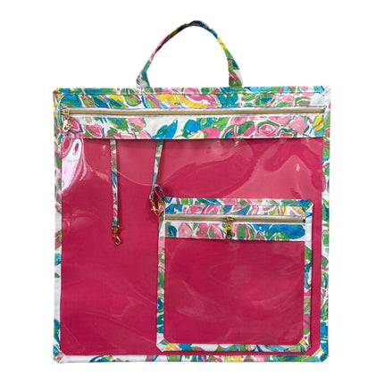 XL Project Bag: Richloom Blue & Pink Pineapples