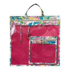 XL Project Bag: Richloom Blue & Pink Pineapples