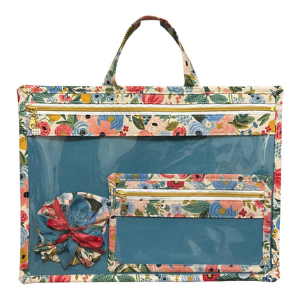 Large Project Bag w/Handles, Matching Fibers & Orts Bag - Rifle Paper Co. Juliet Rose