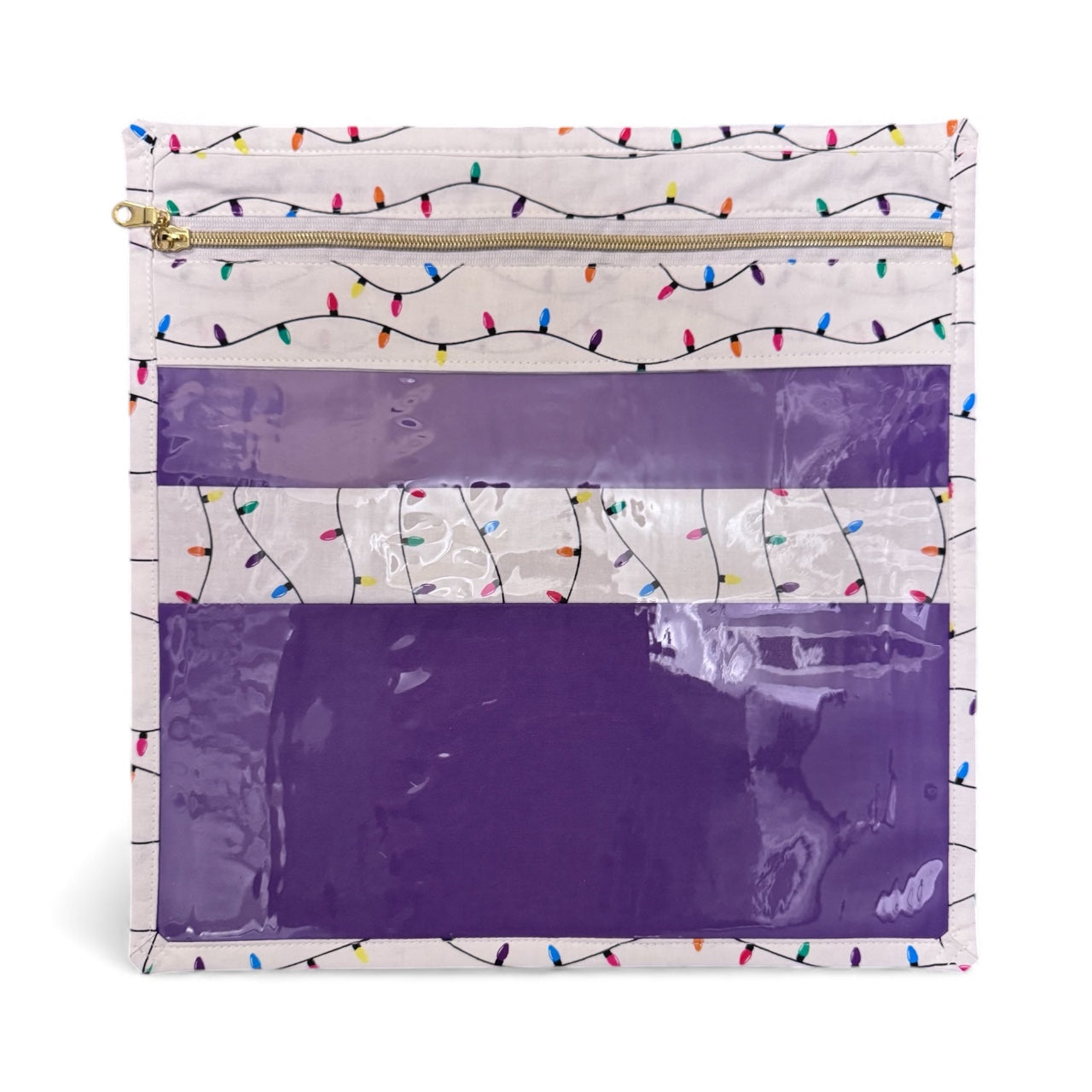 Large Project Bag - Christmas Lights (purple)