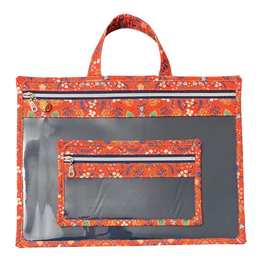 Large Project Bag: Rifle Paper Co. Wildwood Red Metallic