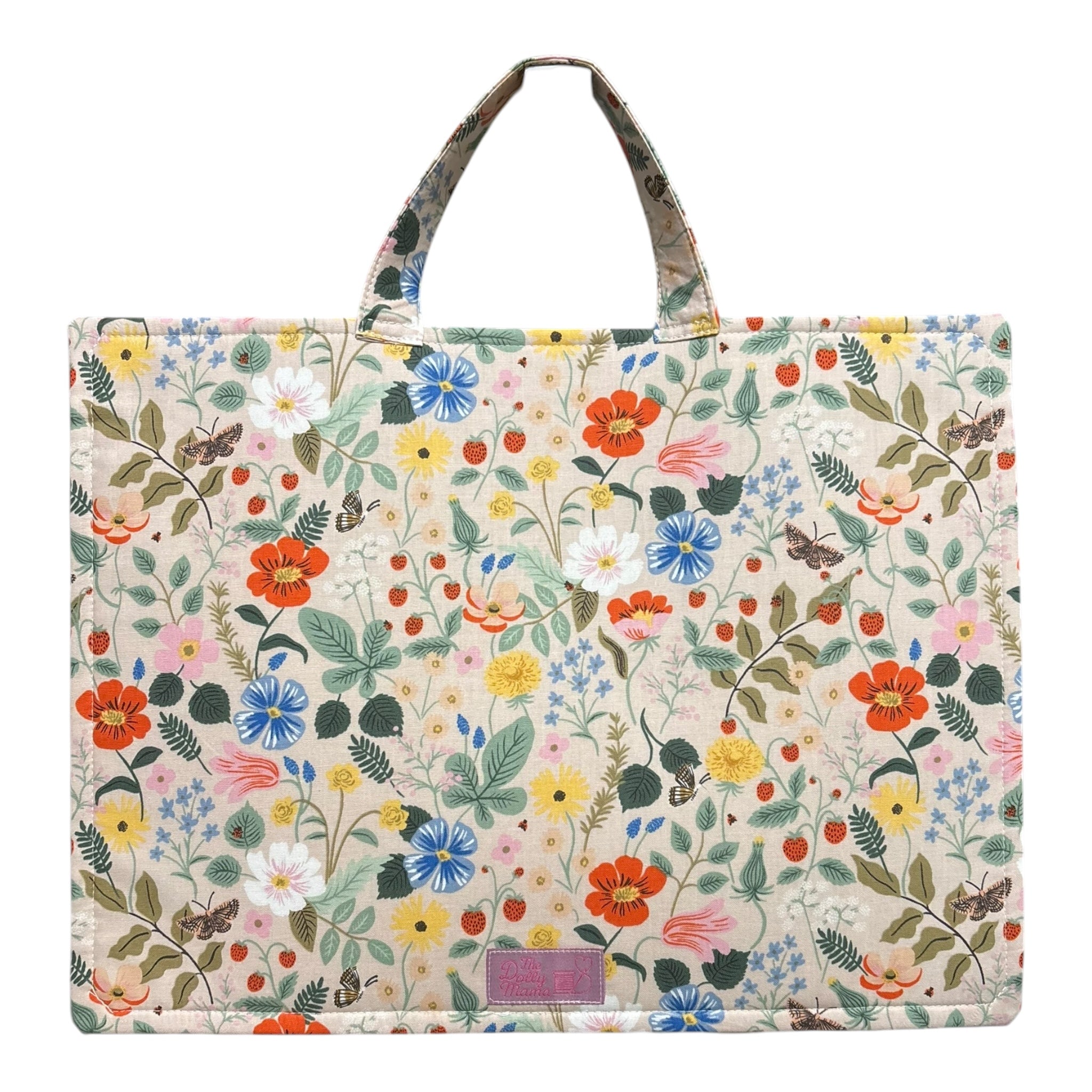 Large Project Bag: Rifle Paper Co. Strawberry Fields