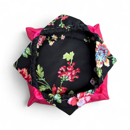 Orts Bag - Dark Florals (hot pink)