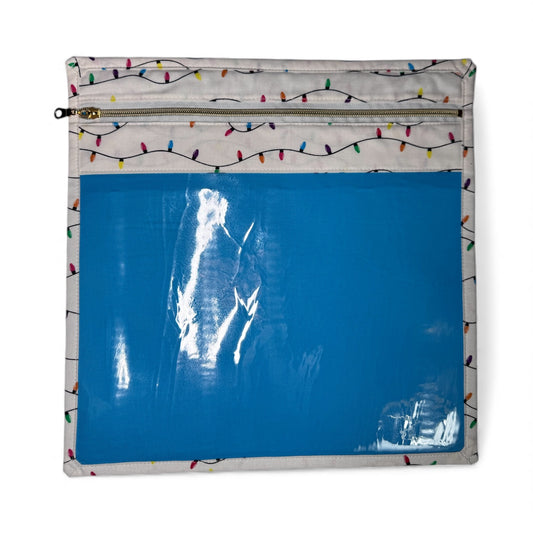 Large Project Bag - Christmas Lights (blue)