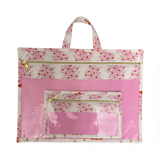 Large Project Bag w/Handle & Matching Fibers Bag - Holly Jolly by Dear Stella
