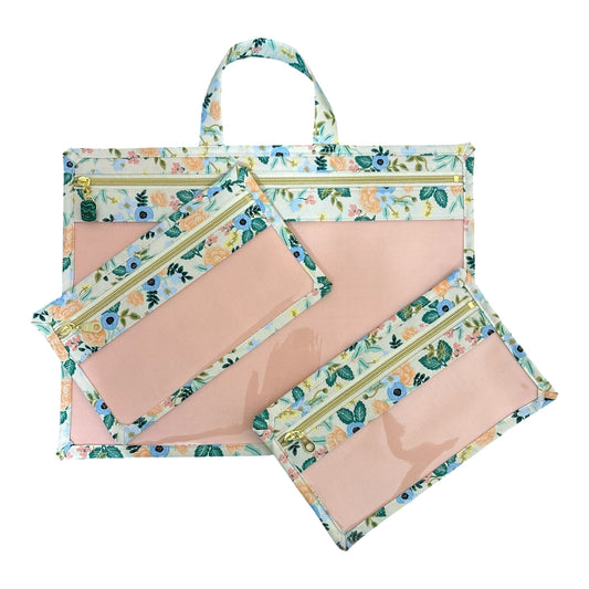 Large Project Bag: Rifle Paper Co. Wildwood White Metallic (Copy)