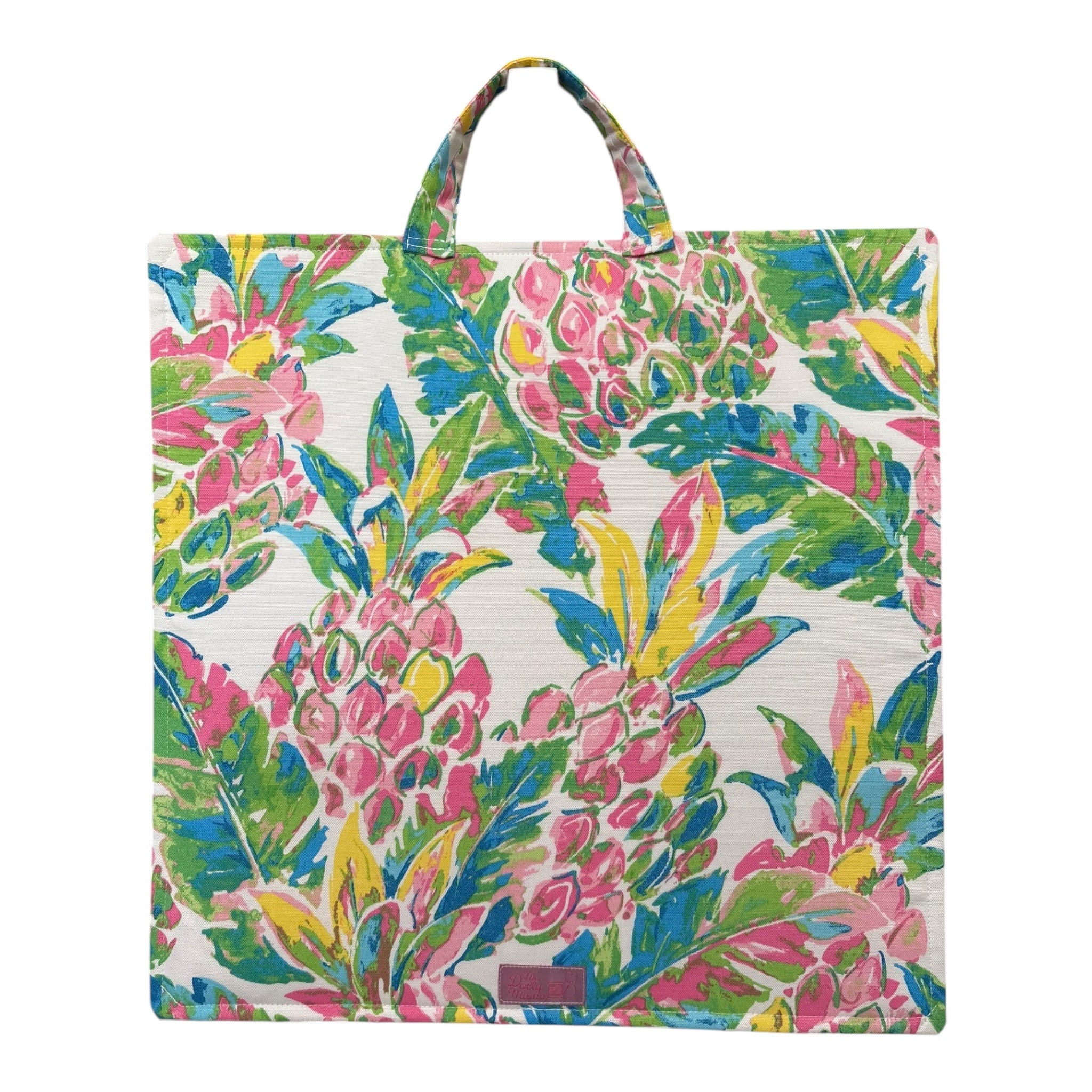 XL Project Bag: Richloom Blue & Pink Pineapples