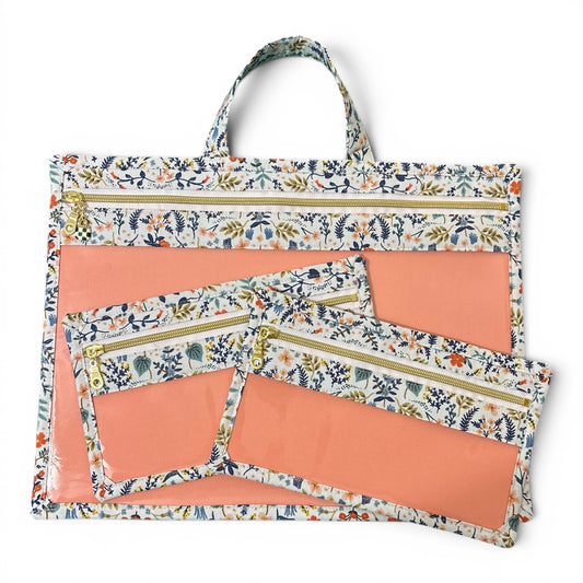 Large Project Bag: Rifle Paper Co. Wildwood White Metallic