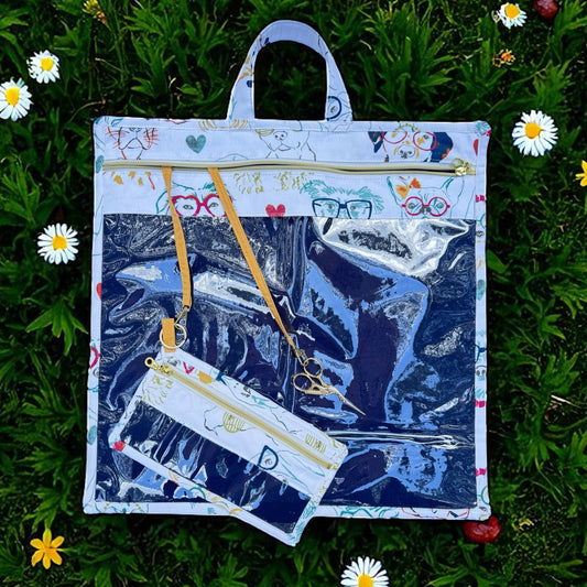 Large Project Bag w/Handles & Matching Floss bag - ideal for fibers, canvas & notions #1